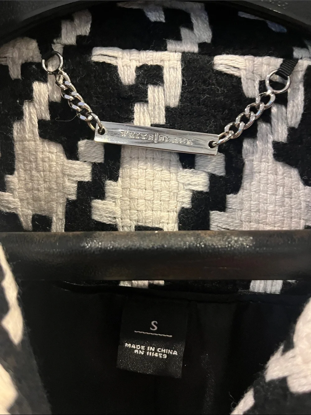 White House | Black Market Women’s Houndstooth Peacoat-sz S